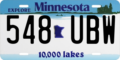 MN license plate 548UBW