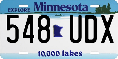 MN license plate 548UDX