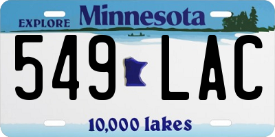 MN license plate 549LAC