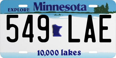 MN license plate 549LAE