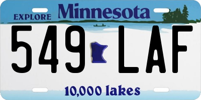 MN license plate 549LAF