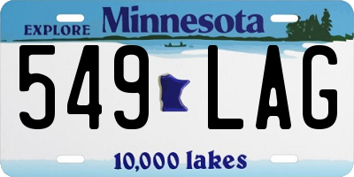 MN license plate 549LAG