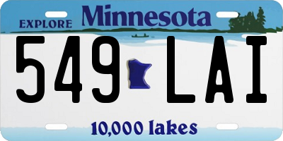 MN license plate 549LAI