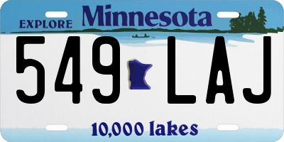 MN license plate 549LAJ