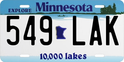 MN license plate 549LAK