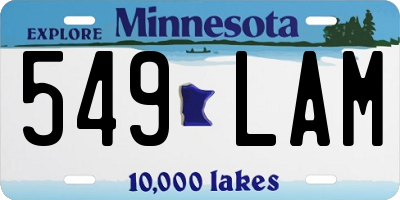 MN license plate 549LAM