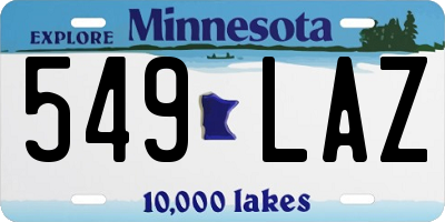 MN license plate 549LAZ
