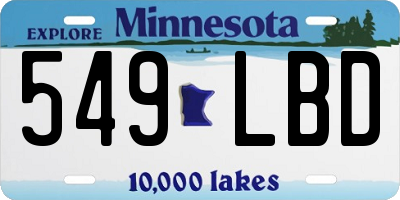 MN license plate 549LBD