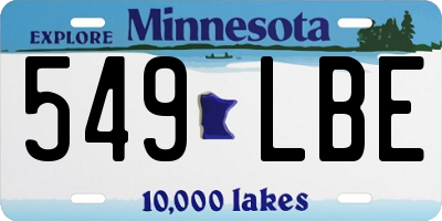 MN license plate 549LBE