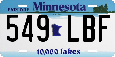 MN license plate 549LBF