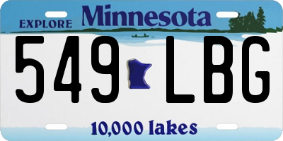 MN license plate 549LBG