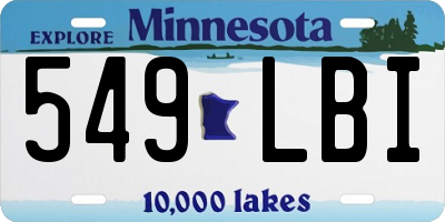 MN license plate 549LBI