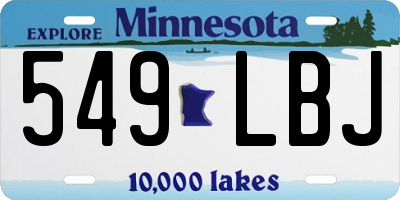 MN license plate 549LBJ