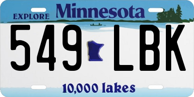 MN license plate 549LBK