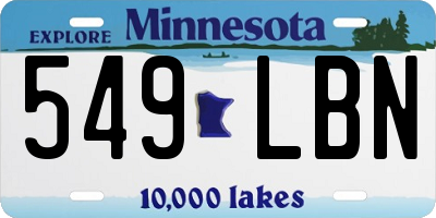 MN license plate 549LBN