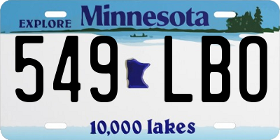MN license plate 549LBO