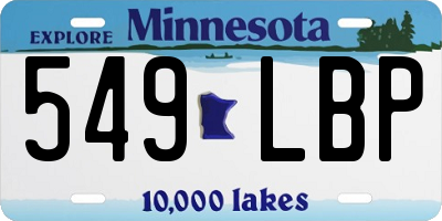 MN license plate 549LBP