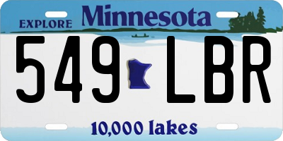 MN license plate 549LBR