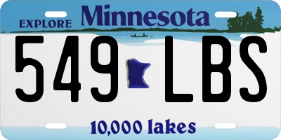 MN license plate 549LBS