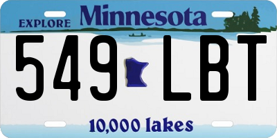 MN license plate 549LBT