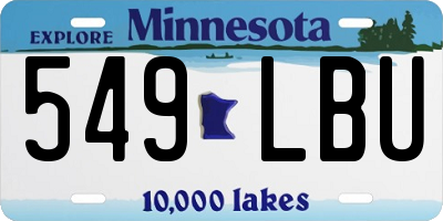 MN license plate 549LBU