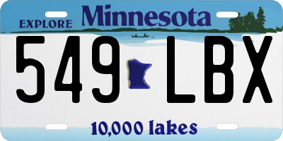 MN license plate 549LBX