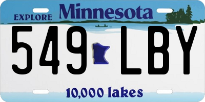 MN license plate 549LBY