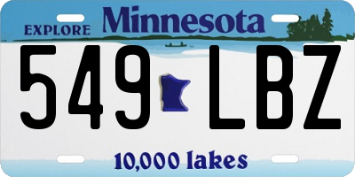 MN license plate 549LBZ