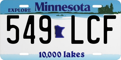 MN license plate 549LCF