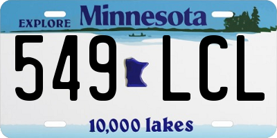 MN license plate 549LCL
