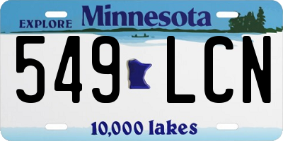 MN license plate 549LCN