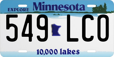 MN license plate 549LCO