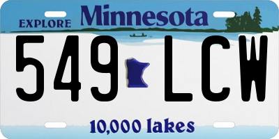 MN license plate 549LCW