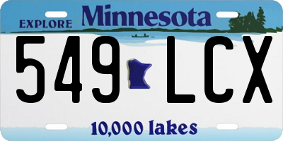 MN license plate 549LCX