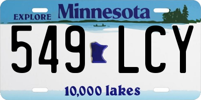 MN license plate 549LCY