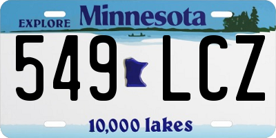 MN license plate 549LCZ