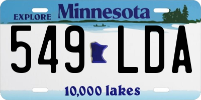 MN license plate 549LDA