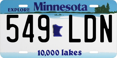MN license plate 549LDN