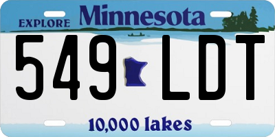 MN license plate 549LDT