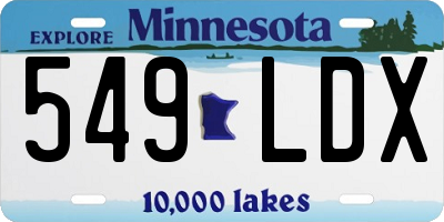 MN license plate 549LDX