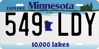 MN license plate 549LDY