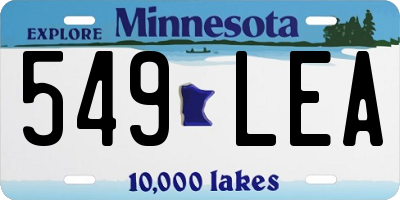 MN license plate 549LEA