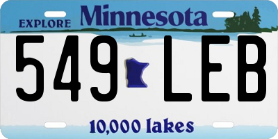 MN license plate 549LEB
