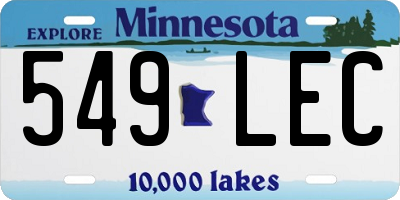 MN license plate 549LEC