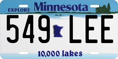 MN license plate 549LEE