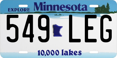 MN license plate 549LEG