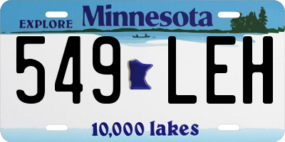 MN license plate 549LEH