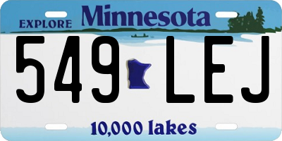 MN license plate 549LEJ