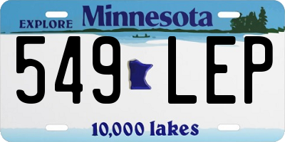 MN license plate 549LEP