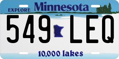 MN license plate 549LEQ